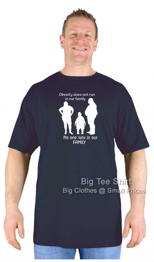 Black Big Tee Shirt Obesity Non Runner T-Shirt 