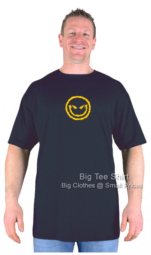 Black Big Tee Shirt Scary Smiley T-Shirt 