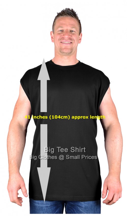 Black Big Tee Shirt Rick Tall Long Sleeveless T-Shirt