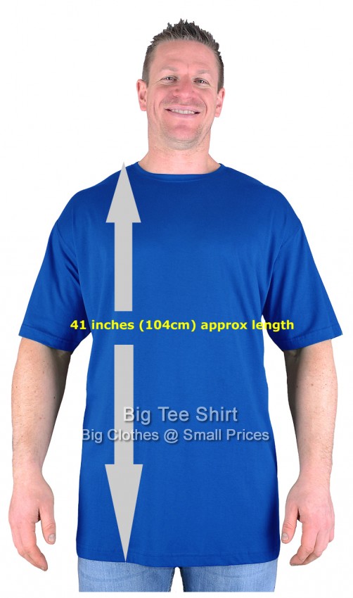 Royal Blue Big Tee Shirt Long Tall T Shirt/Nightshirt