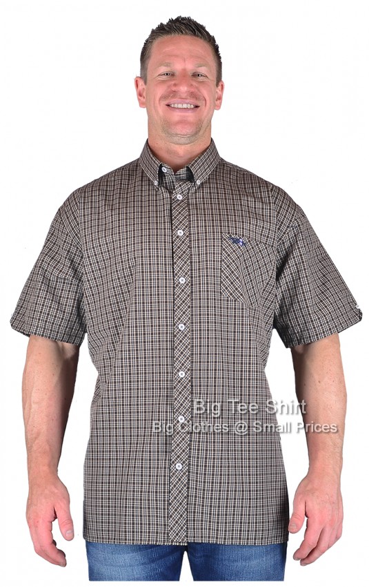 Tex S-Sleeve Shirt | Brown | Three Before Eight | 3XL - 5XL