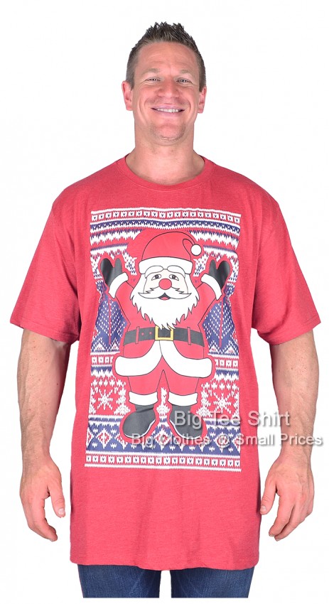 Red Melange D555 Snowflake Christmas T-Shirt