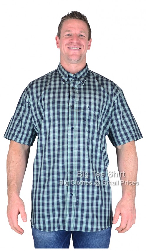 Green Navy Cotton Valley Ray Short Sleeve Shirt