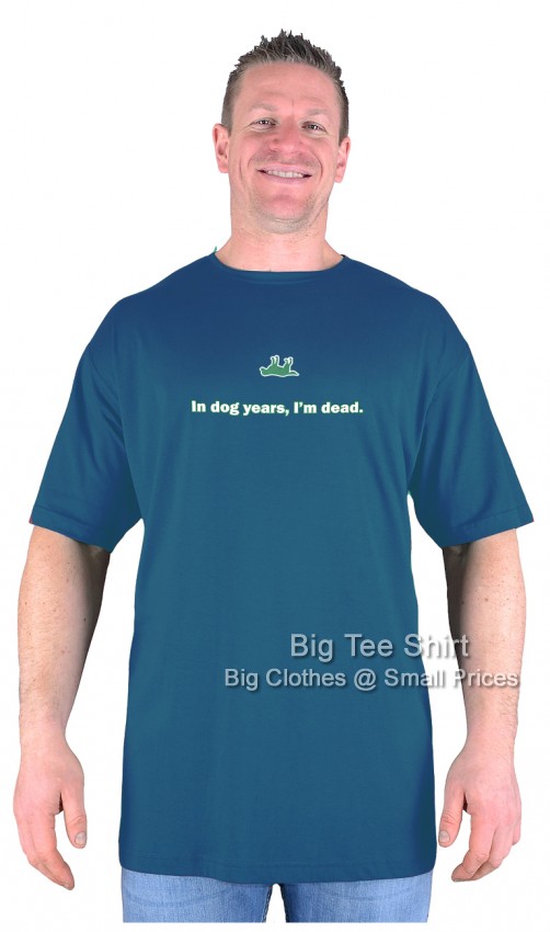 Petrol Blue Big Tee Shirt Dogs Life T-Shirt 