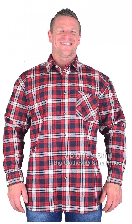 Red Navy Cotton Valley Jonny Long Sleeve Work Shirt
