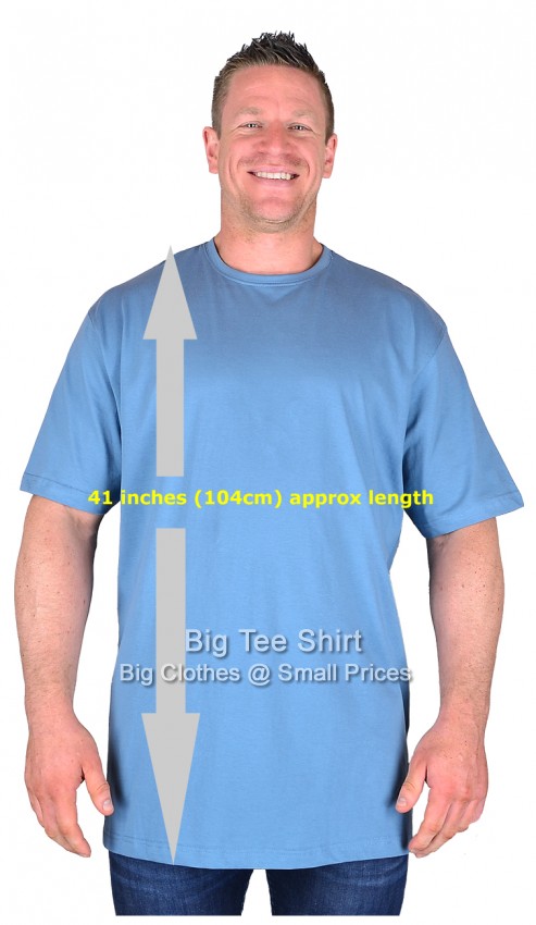 Soft Blue Big Tee Shirt Long Tall T Shirt/Nightshirt