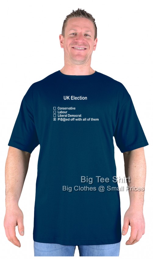 Navy Blue Big Tee Shirt Ballot Paper T-Shirt 