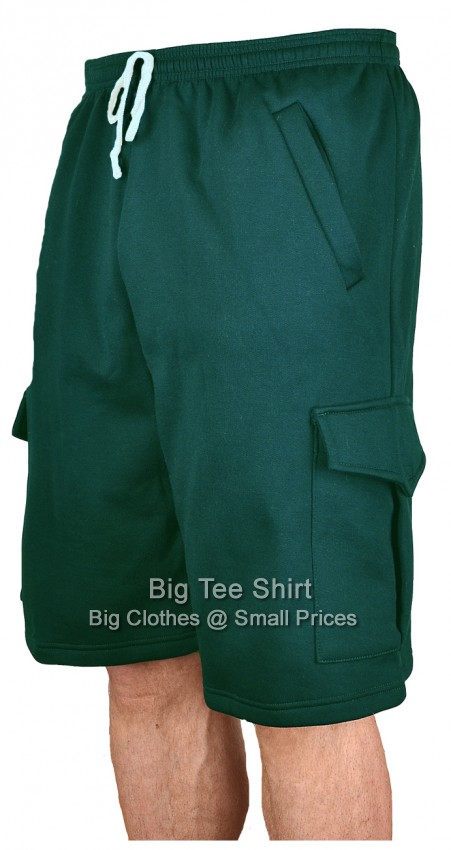 Bottle Green Big Tee Shirt Monty Longer Length Cargo Shorts