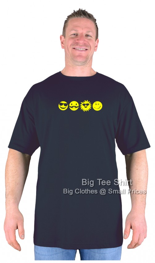 Black Big Tee Shirt Moody Smileys T-Shirt