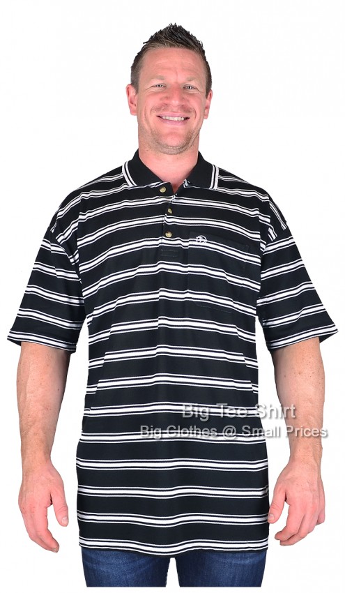 Black Striped Brooklyn Clay Polo Shirt