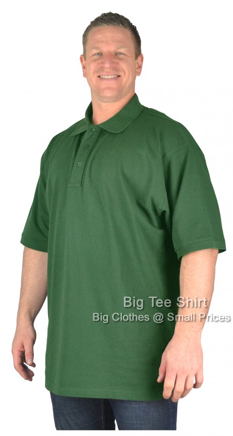Bottle Green Big Tee Shirt Duran Plain Cotton Polo Shirt
