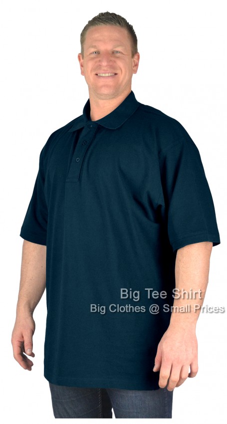 Navy Blue Big Tee Shirt Duran Plain Cotton Polo Shirt