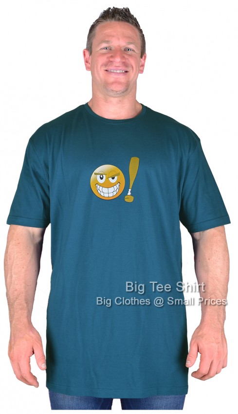 Petrol Blue Big Tee Shirt Nasty Smiley T-Shirt