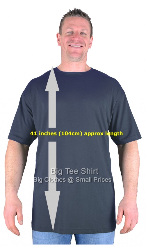 Charcoal Grey Big Tee Shirt Long Tall T Shirt/Nightshirt