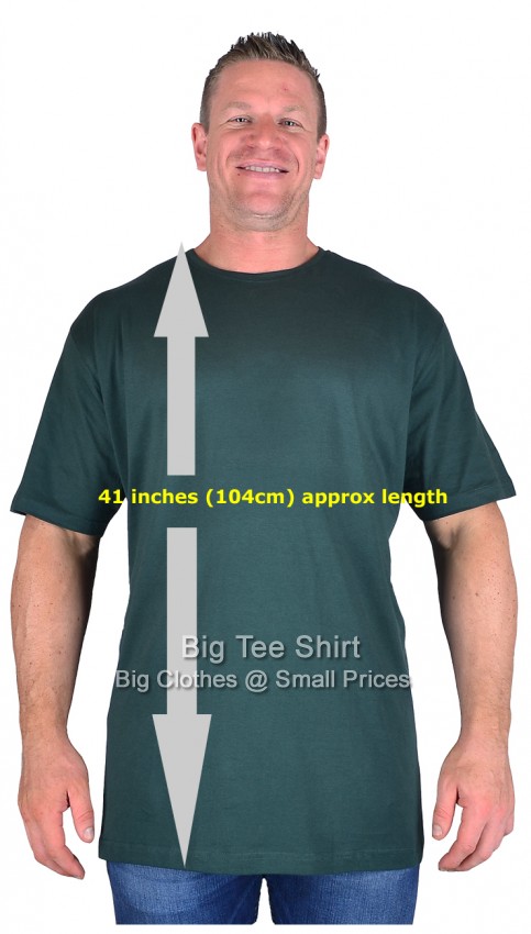 Bottle Green Big Tee Shirt Long Tall T Shirt/Nightshirt