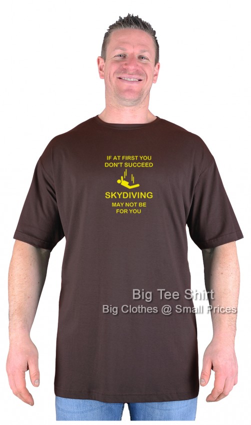 Chocolate Brown Big Tee Shirt Sky Diving T-Shirt