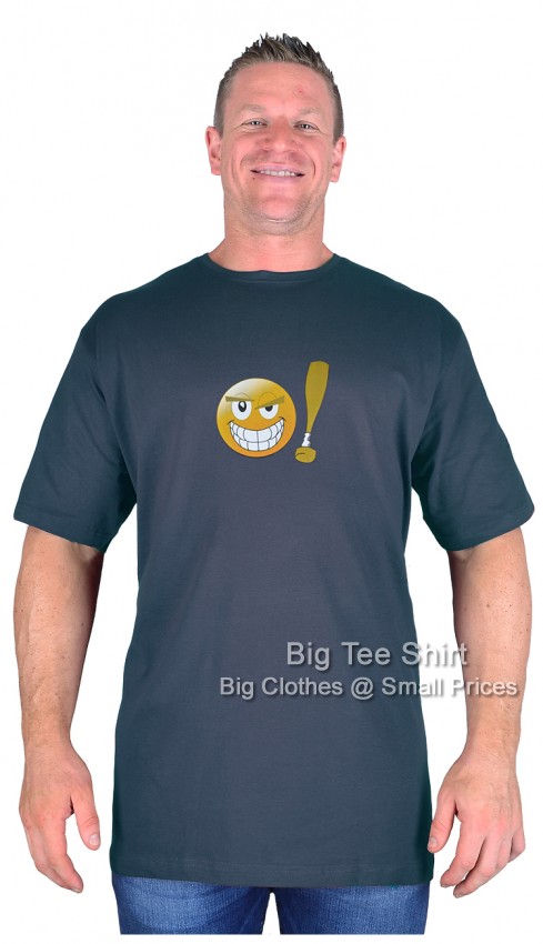 Charcoal Grey Big Tee Shirt Nasty Smiley T-Shirt