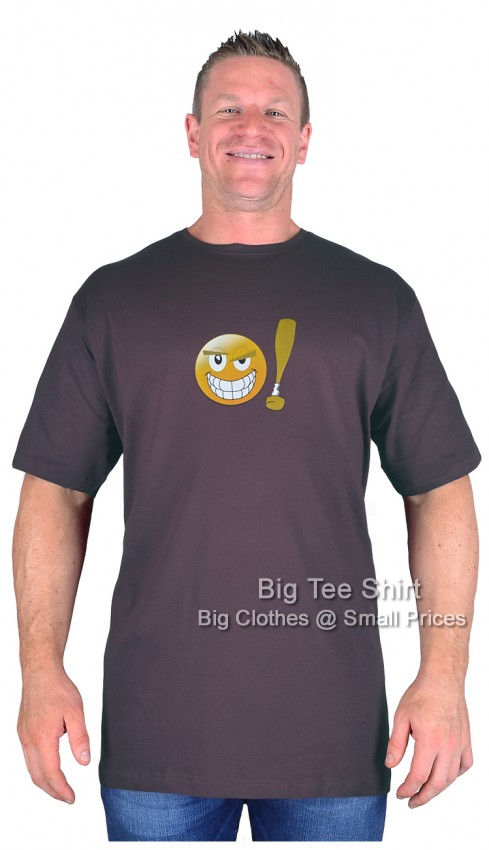 Chocolate Brown Big Tee Shirt Nasty Smiley T-Shirt