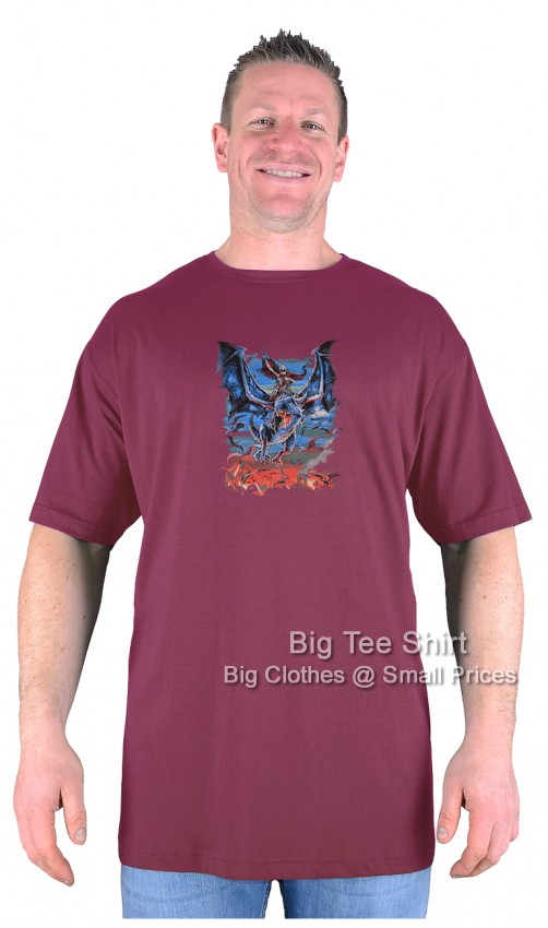 Wine Red Big Tee Shirt Wings of Terror T-Shirt