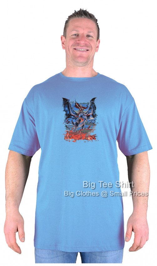 Soft Blue Big Tee Shirt Wings of Terror T-Shirt