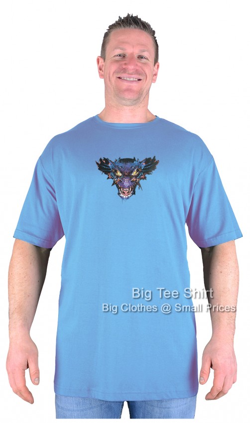 Soft Blue Big Tee Shirt Evil Dragon T-Shirt 
