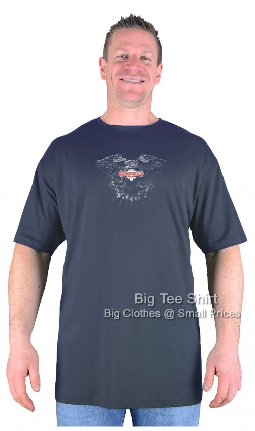 Charcoal Grey Big Tee Shirt Keep Quiet And Ride Biker T-Shirt