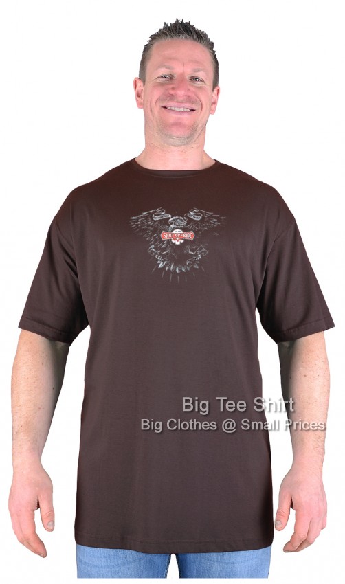 Chocolate Brown Big Tee Shirt Keep Quiet And Ride Biker T-Shirt