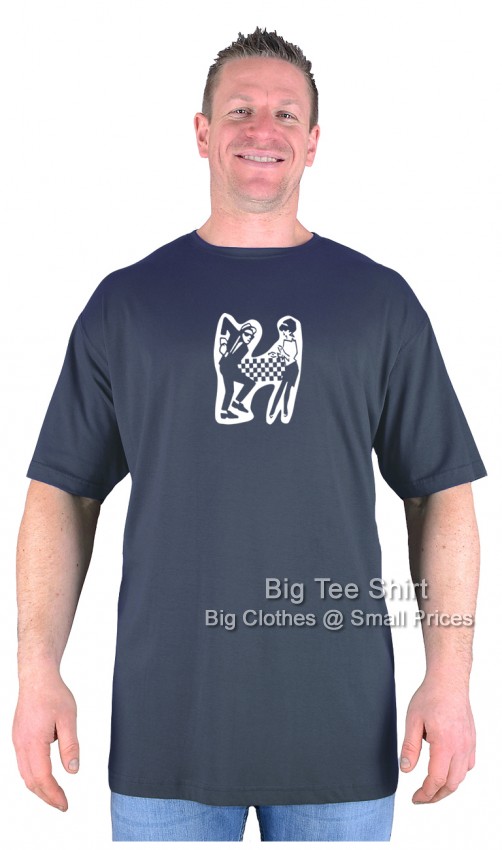 Charcoal Grey Big Tee Shirt SKA Couple T-Shirt
