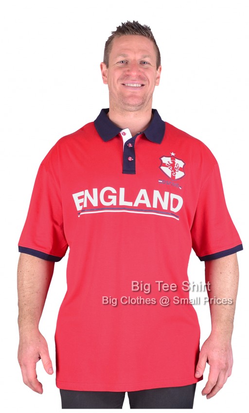 Red D555 Foster England Polo Shirt