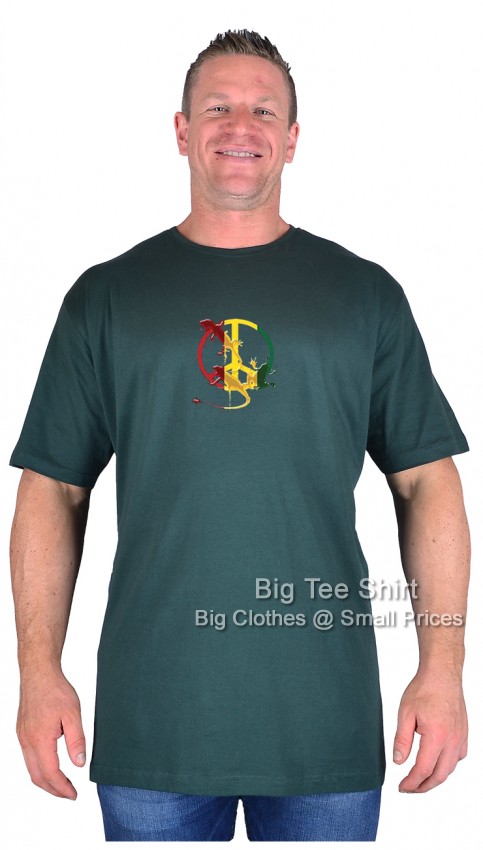 Bottle Green Big Tee Shirt Rasta Lizards T-Shirt