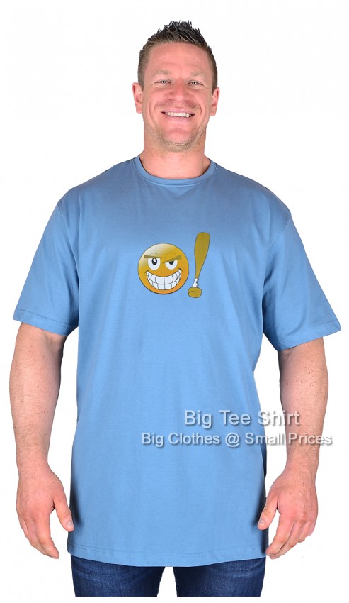Soft Blue Big Tee Shirt Nasty Smiley T-Shirt