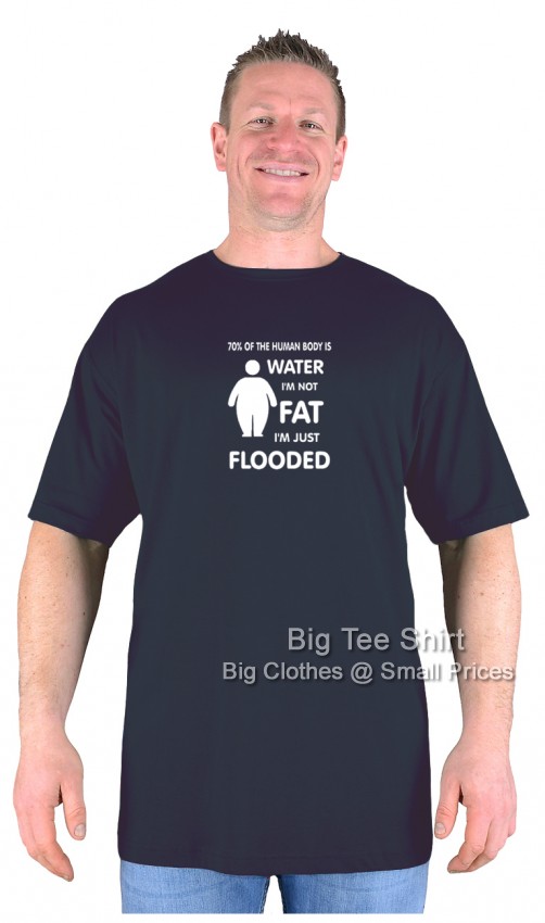Black Big Tee Shirt Flooded T-Shirt 