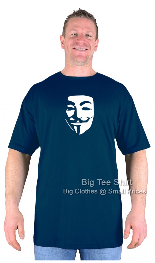 Navy Blue Big Tee Shirt Mask T-Shirt 