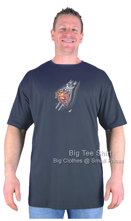 Charcoal Grey Big Tee Shirt Heart Of Death T-Shirt