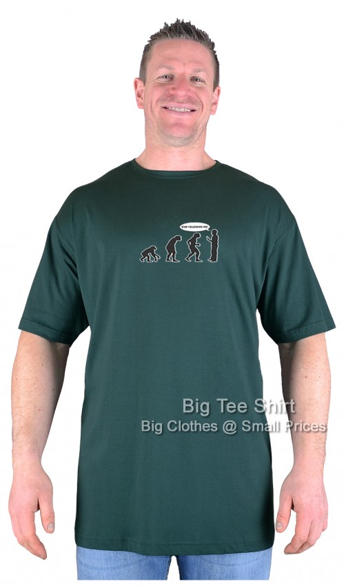 Bottle Green Big Tee Shirt Quit Following T-Shirt
