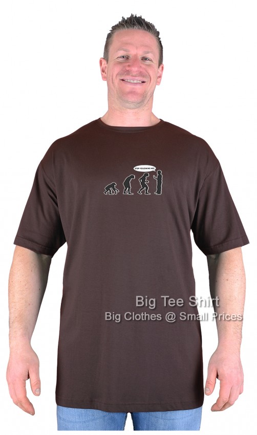 Chocolate Brown Big Tee Shirt Quit Following T-Shirt