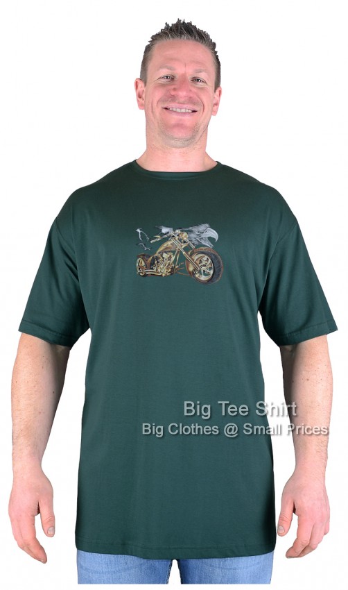Bottle Green Big Tee Shirt Road Eagle Biker T-Shirt