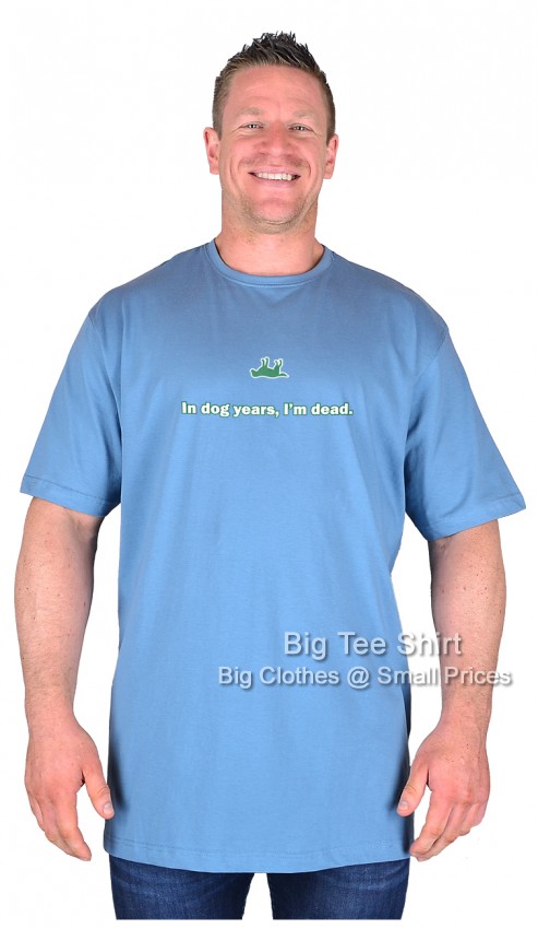 Soft Blue Big Tee Shirt Dogs Life T-Shirt 