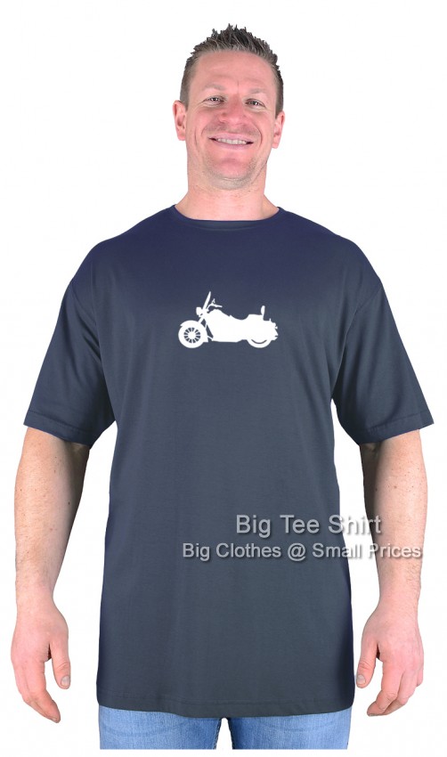 Charcoal Grey Big Tee Shirt Easy Rider Biker T-Shirt