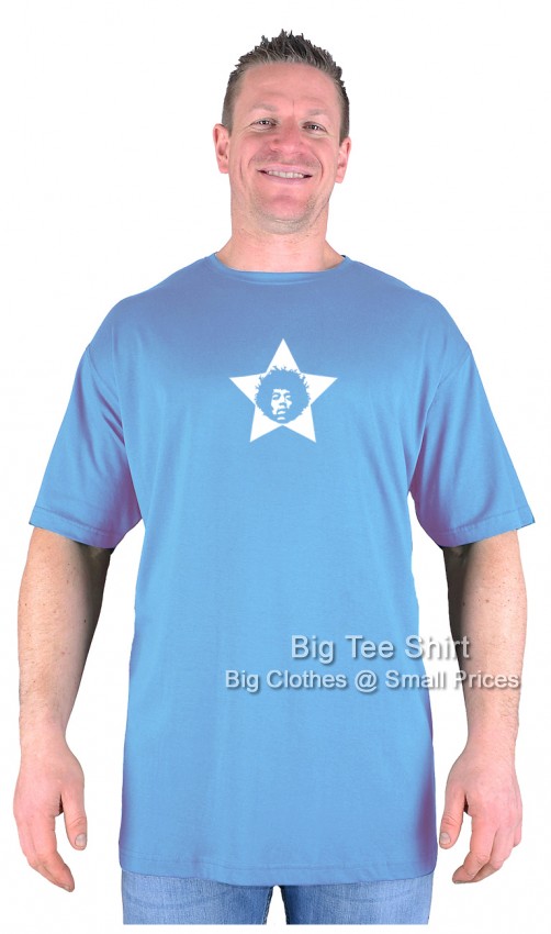 Soft Blue Big Tee Shirt Jimi Hendrix T-Shirt