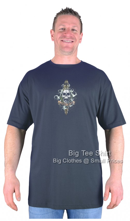 Charcoal Grey Big Tee Shirt Surf Skull T-Shirt