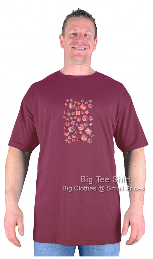 Wine Red Big Tee Shirt Dicing With Death T-Shirt