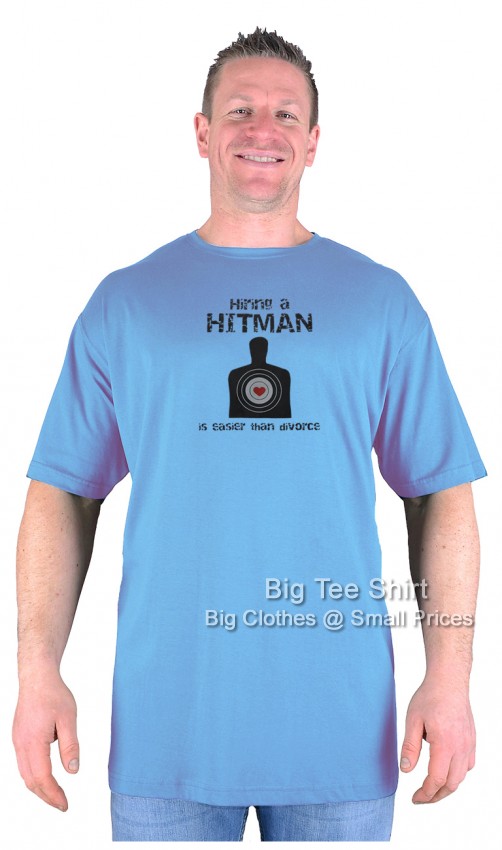 Soft Blue Big Tee Shirt Hitman T-Shirt