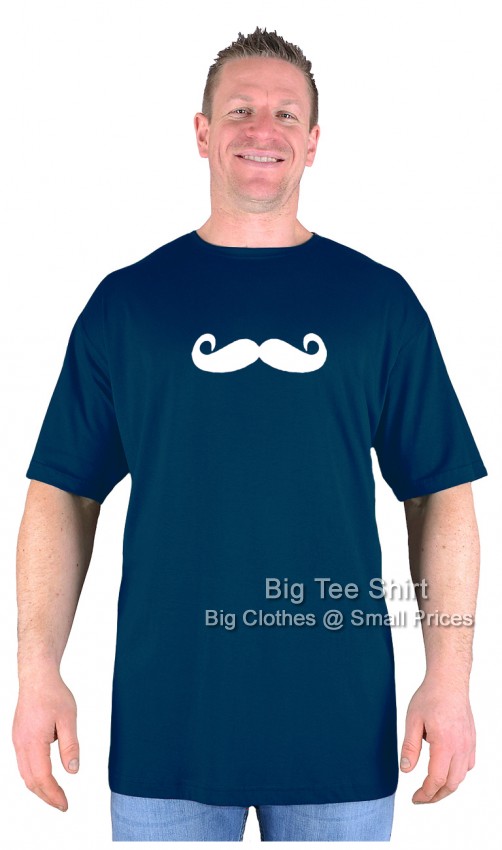 Navy Blue Big Tee Shirt Moustache T-Shirt