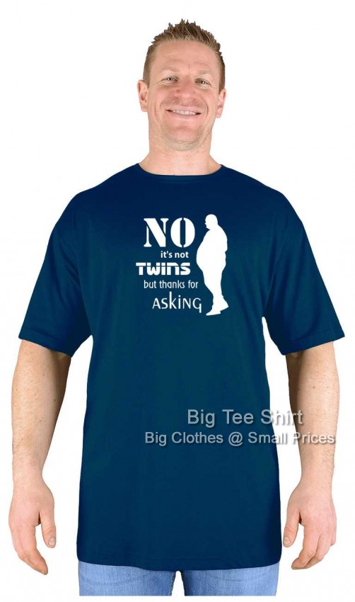Navy Blue Big Tee Shirt Twins T-Shirt 
