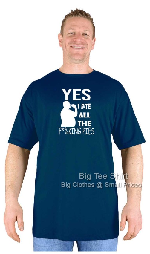 Navy Blue Big Tee Shirt Eat Pies T-Shirt