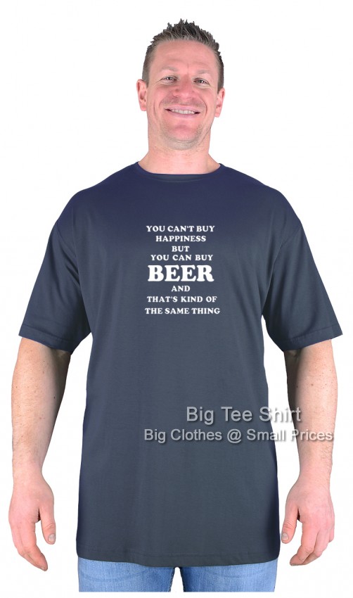 Charcoal Grey BTS Beer Happiness T-Shirt Sizes 2XL to 8XL