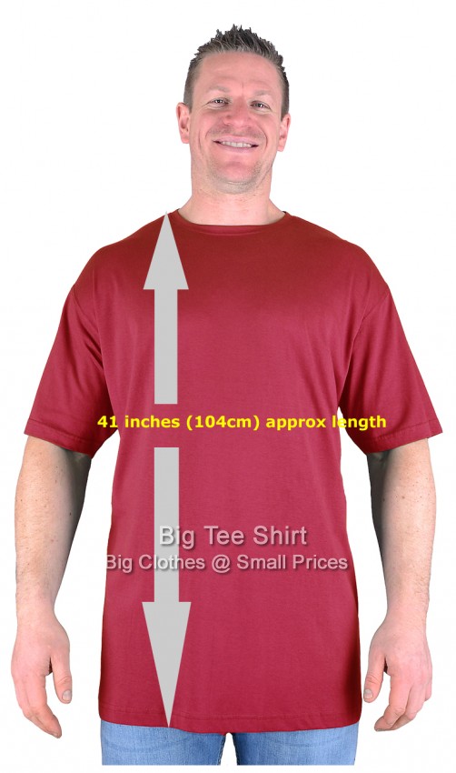 Red Big Tee Shirt Long Tall T Shirt/Nightshirt
