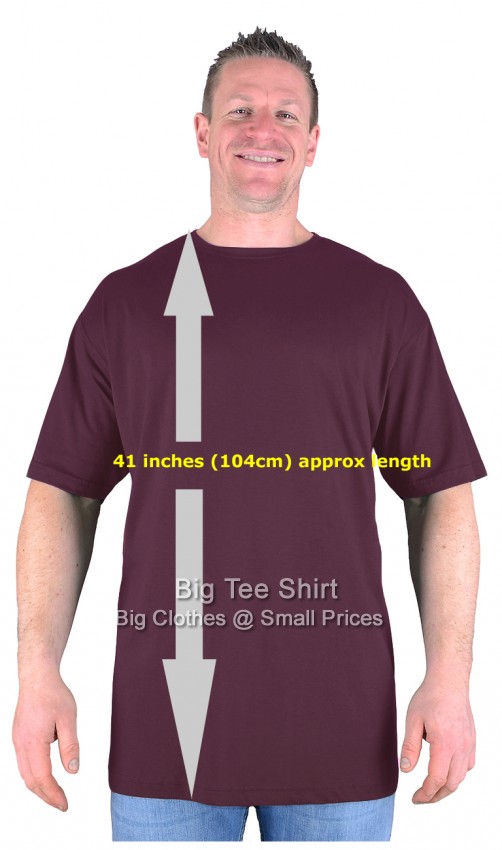 Burgundy Big Tee Shirt Long Tall T Shirt/Nightshirt