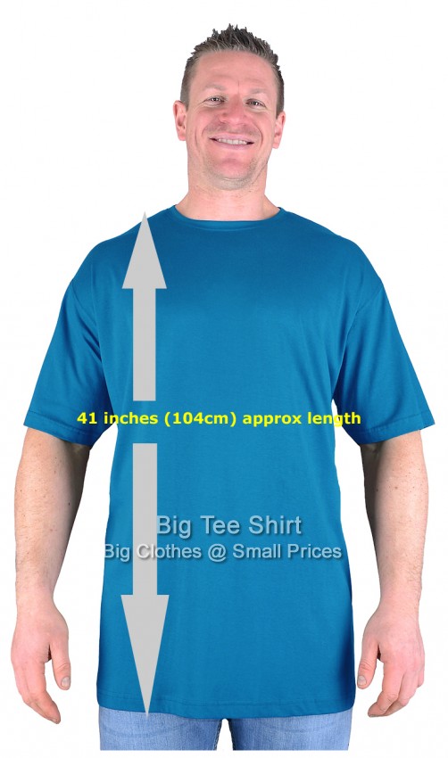 Blue Big Tee Shirt Long Tall T Shirt/Nightshirt